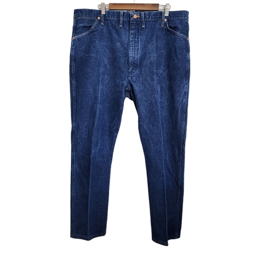 Wrangler Straight Leg Dark Wash Men's Jeans Size 44 × 32
